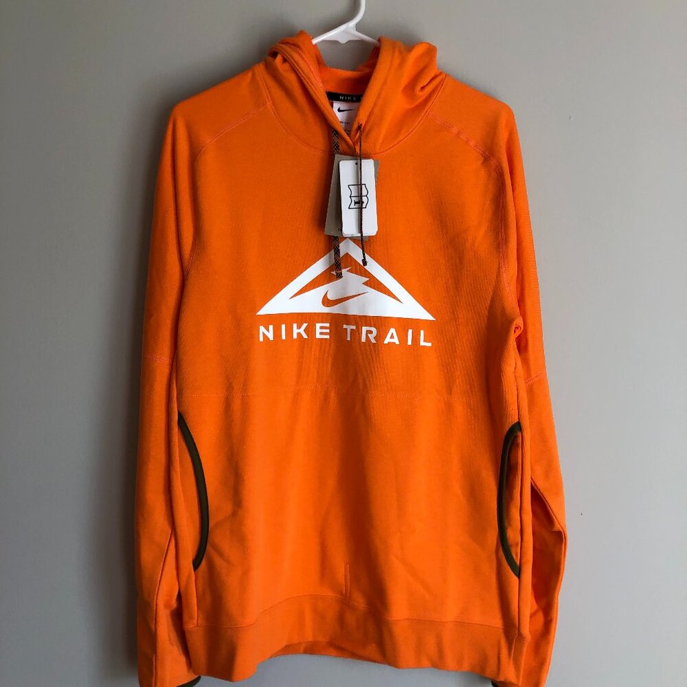 Nike DV9324-885 Men's Small Trail Magic Hour Dri-FIT Running Hoodie Orange